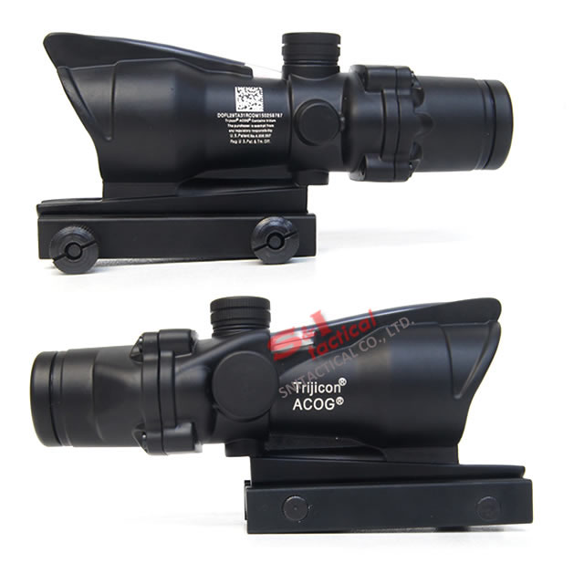 4x32 ACOG Style Scope w/ real Red Green Fiber Crosshair